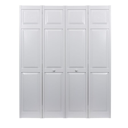 Perfectpatio 48 x 80 in. Seabrooke PVC Raised Panel Bifold Door, White PE3038144
